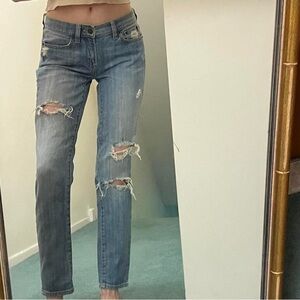 JCrew light washed distressed jeans